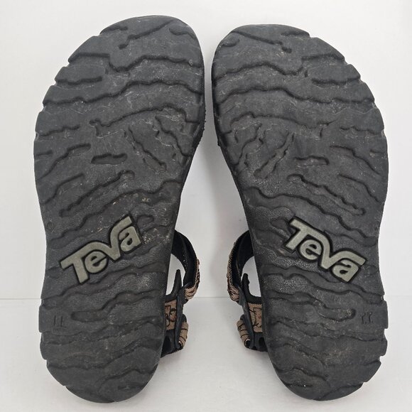 Teva | River Bed brown scorpion print outdoor hiking gorpcore sandals | MENS 10 - Picture 9 of 10